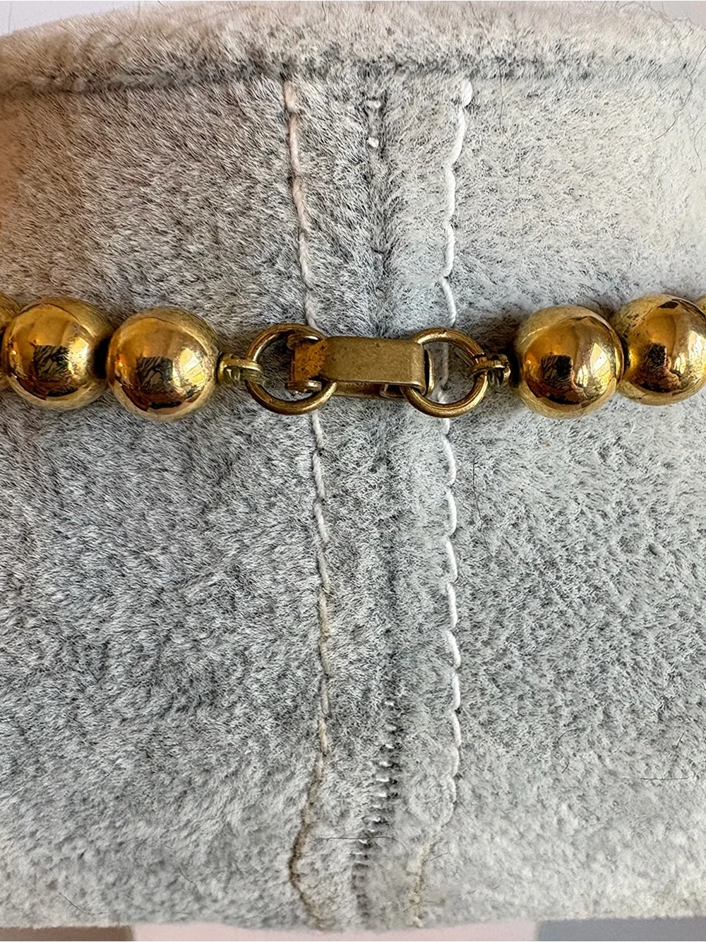 Vintage 1980’s Gold-Tone and Black Beaded Statement Necklace